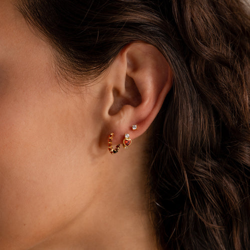 Birthday stone hoop earrings