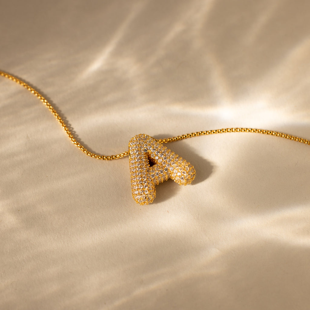 Juliet studded letter necklace
