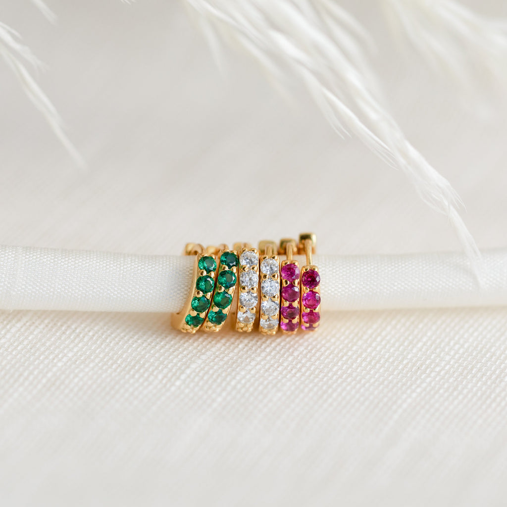 Leah Diamond earrings in 18k gold.