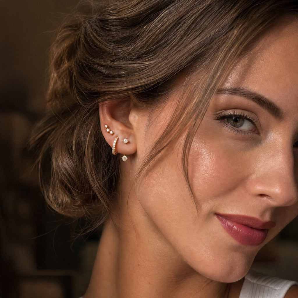 Sparkling stone earring set