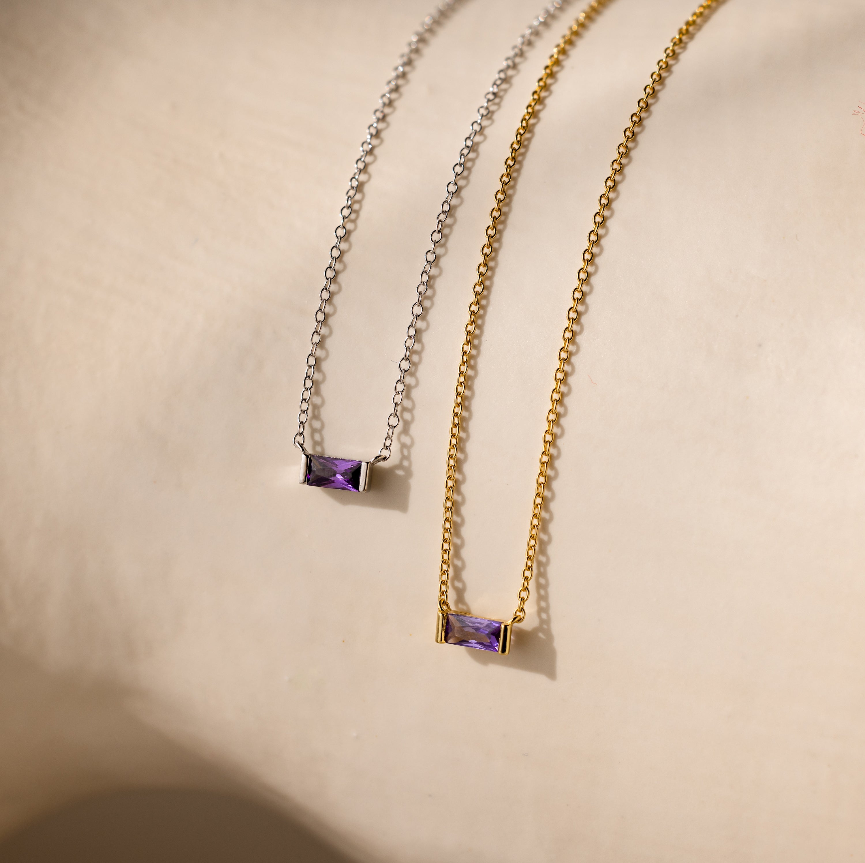 Elena necklace with birthstone.