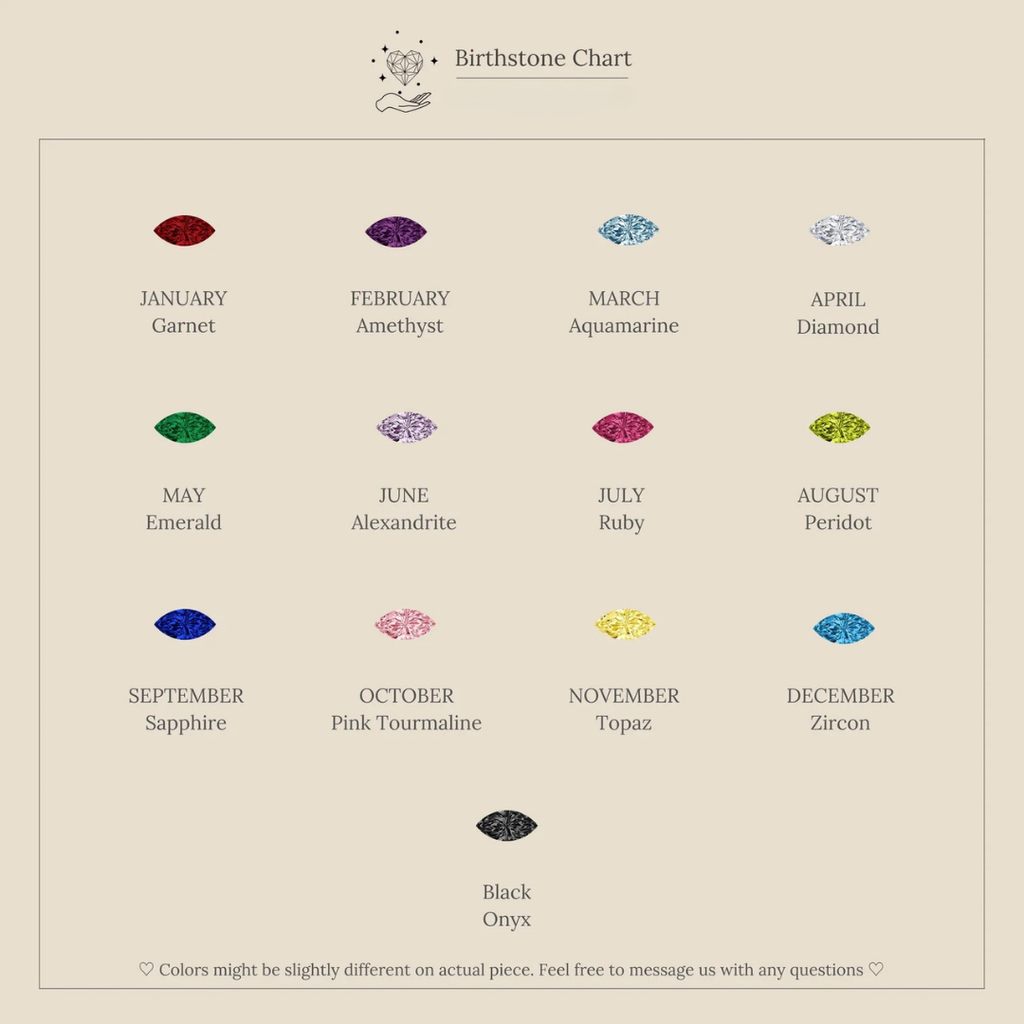 Subtle necklace with Aline's birthstone.
