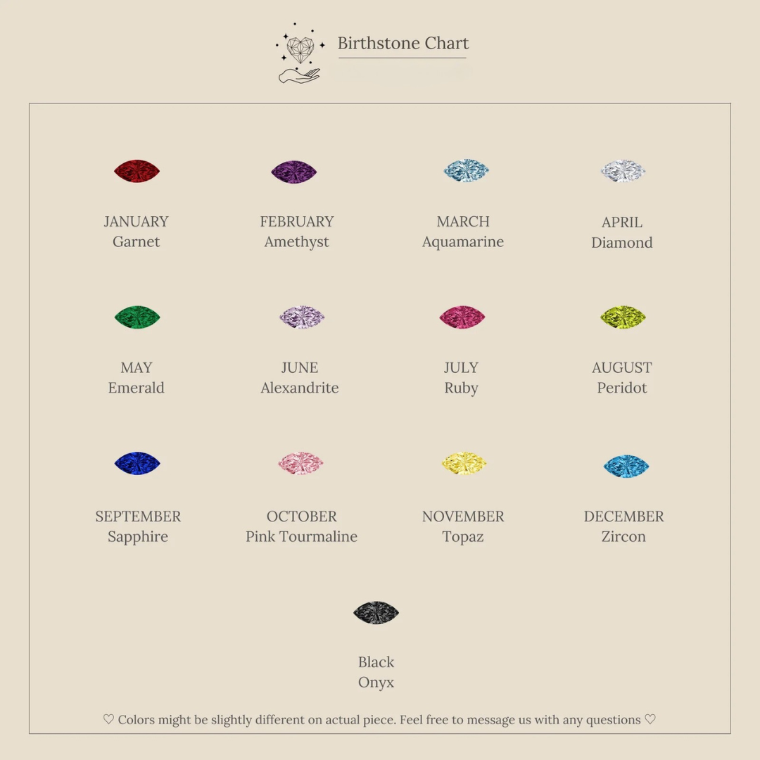 Subtle necklace with Aline's birthstone.