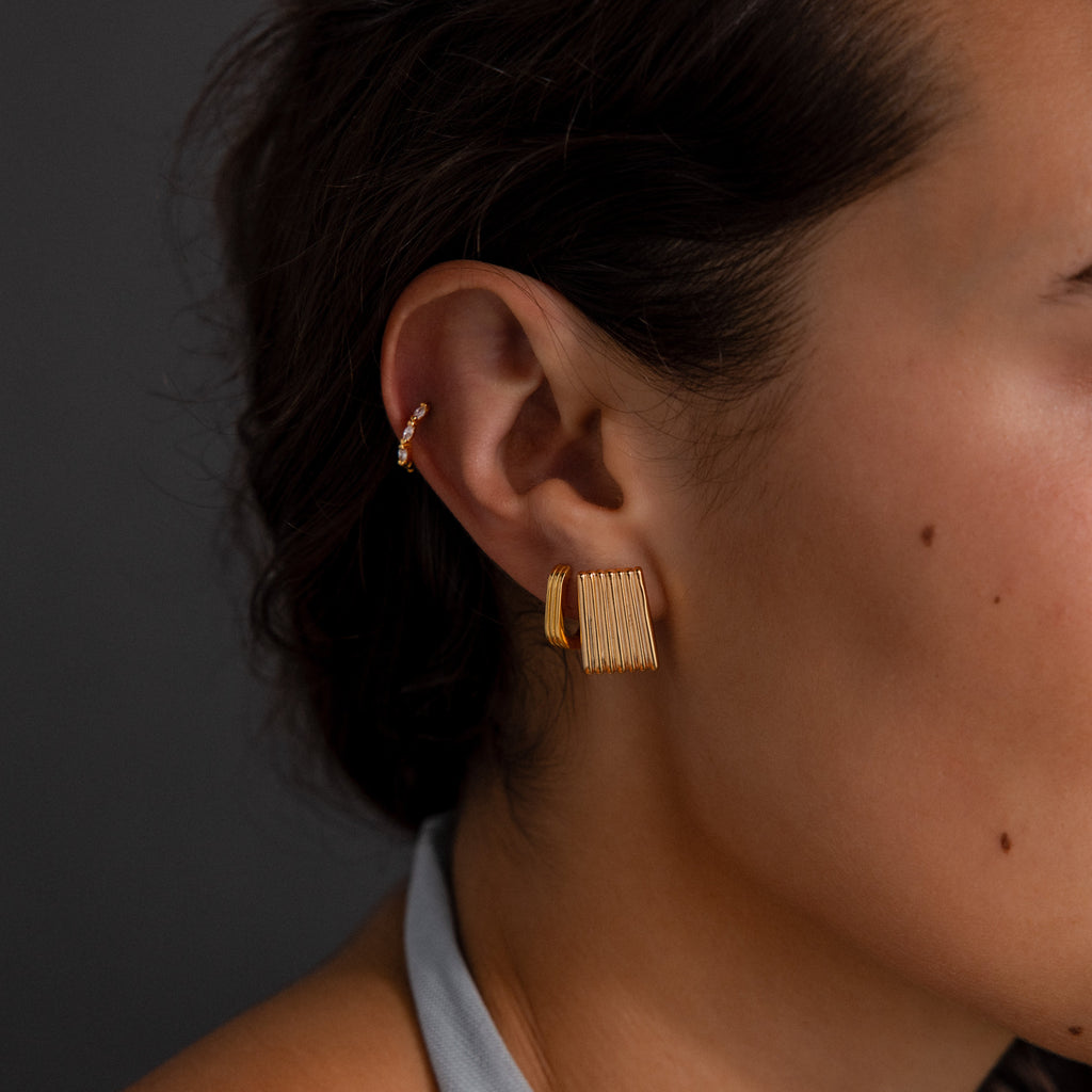 Textured Column Earring