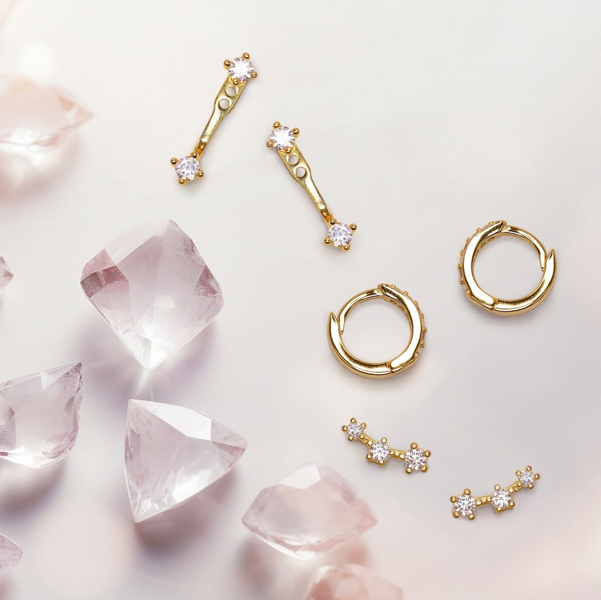 Sparkling stone earring set