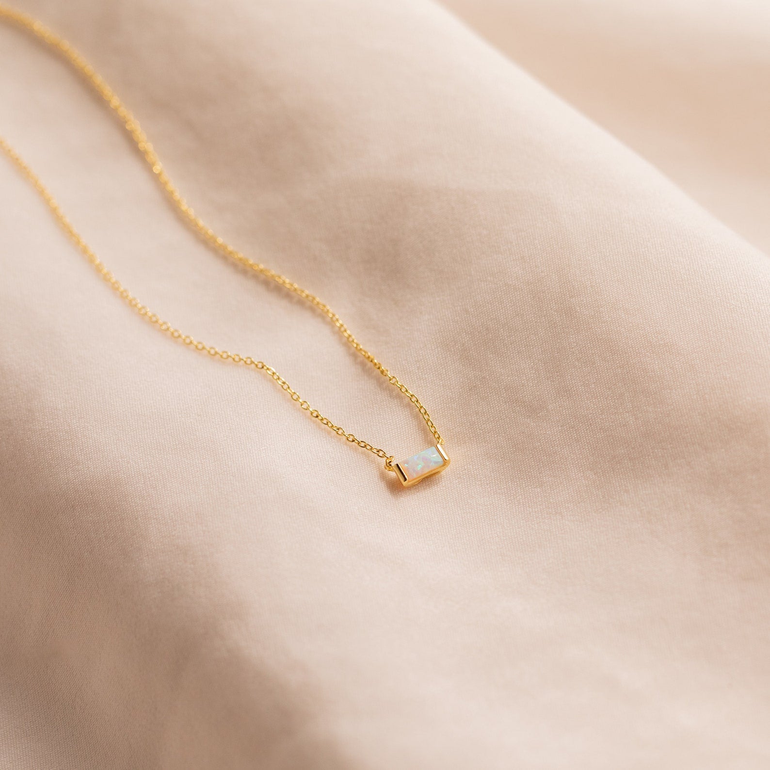 Elena necklace with birthstone.