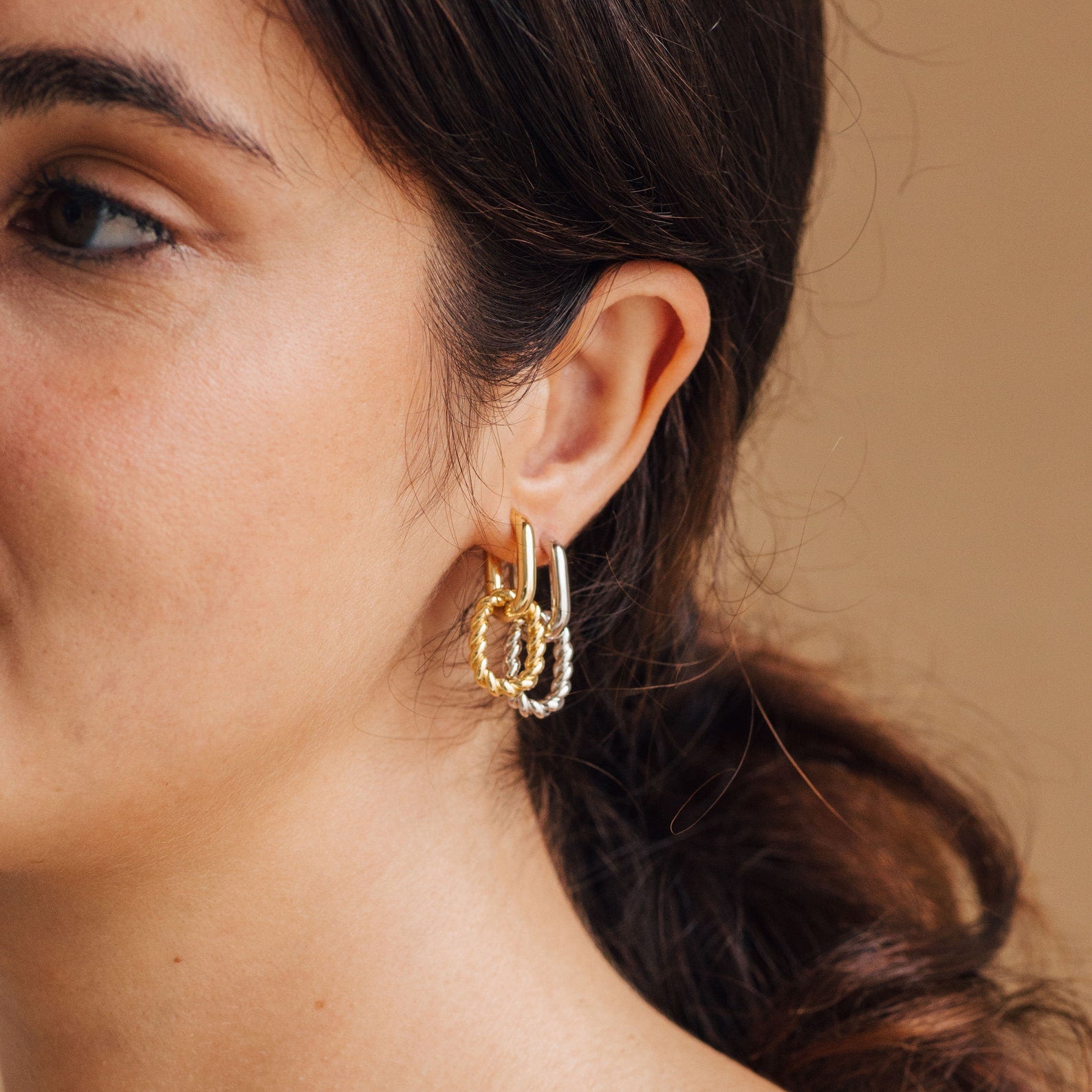 Elisa Twisted Link Earrings