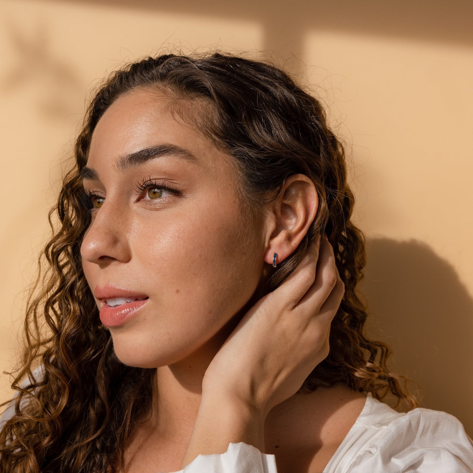 Slim Shiny Hoop Earrings