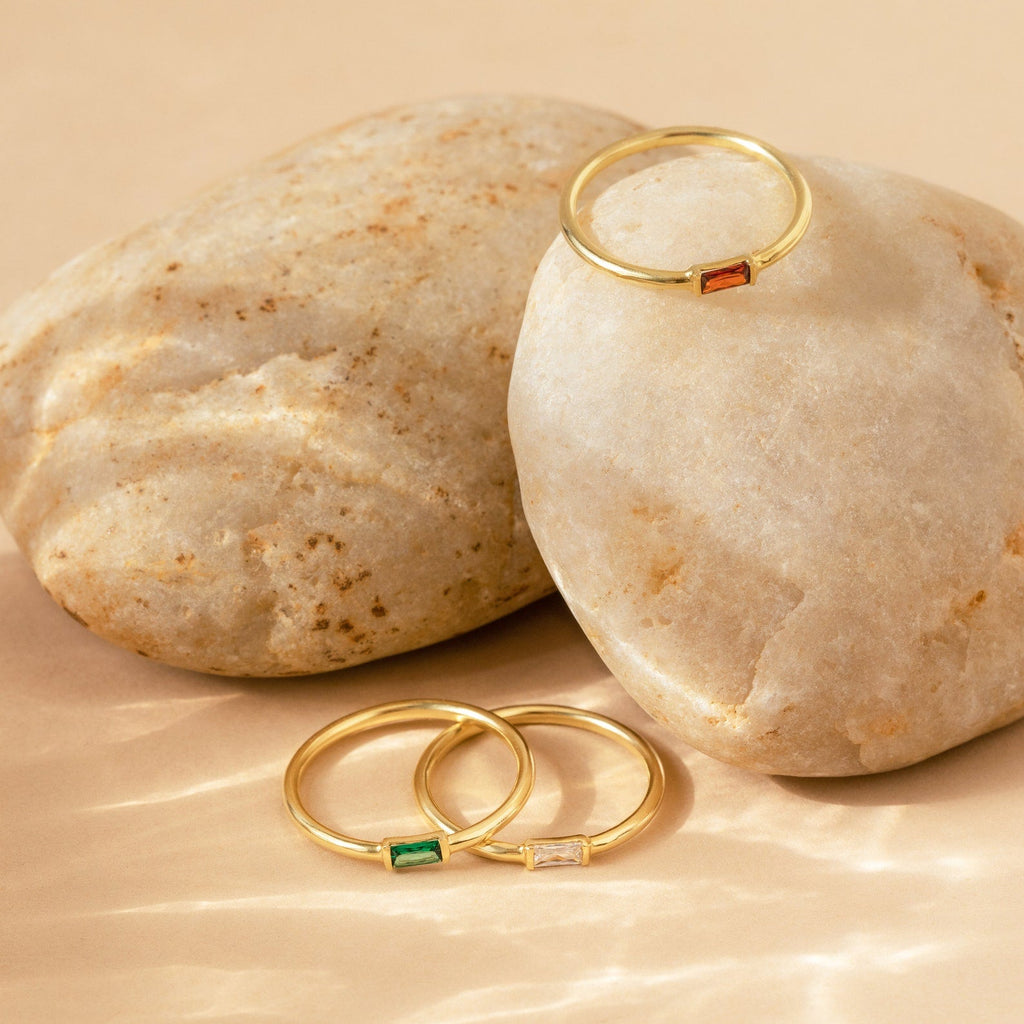 Gem of the Month Ring in Rectangular Cut