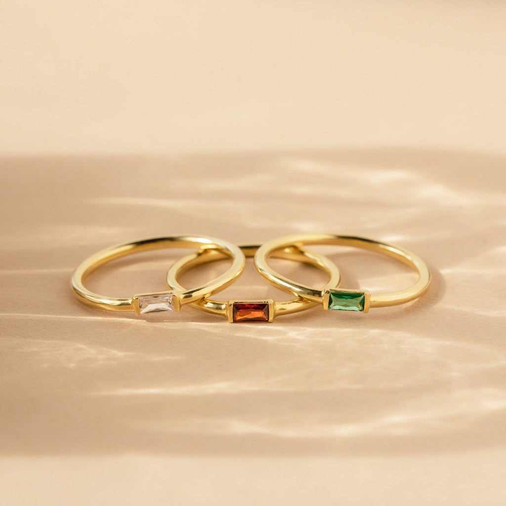 Gem of the Month Ring in Rectangular Cut