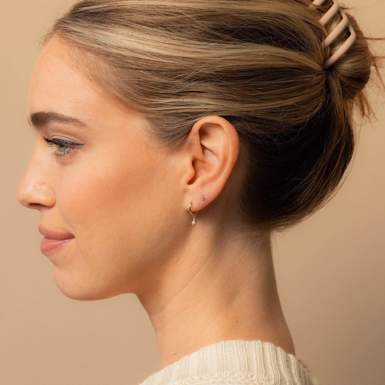 Brilliance geometric hoop earrings