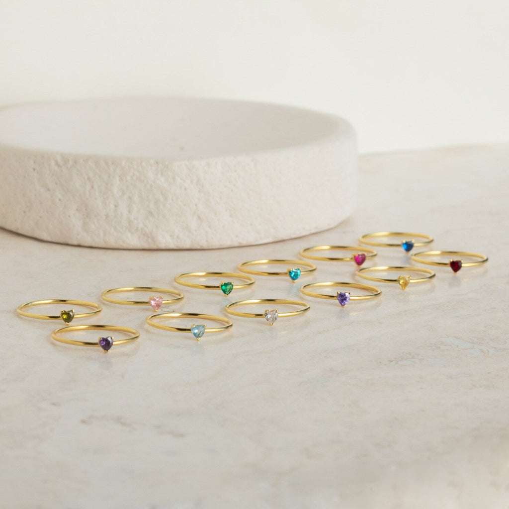 Heart ring with birthstone Lena