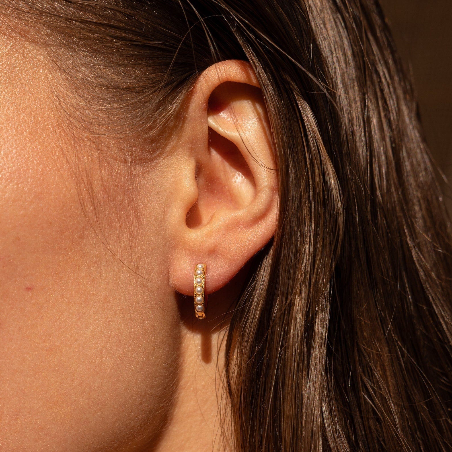 Essence Pearl Hoop Earrings