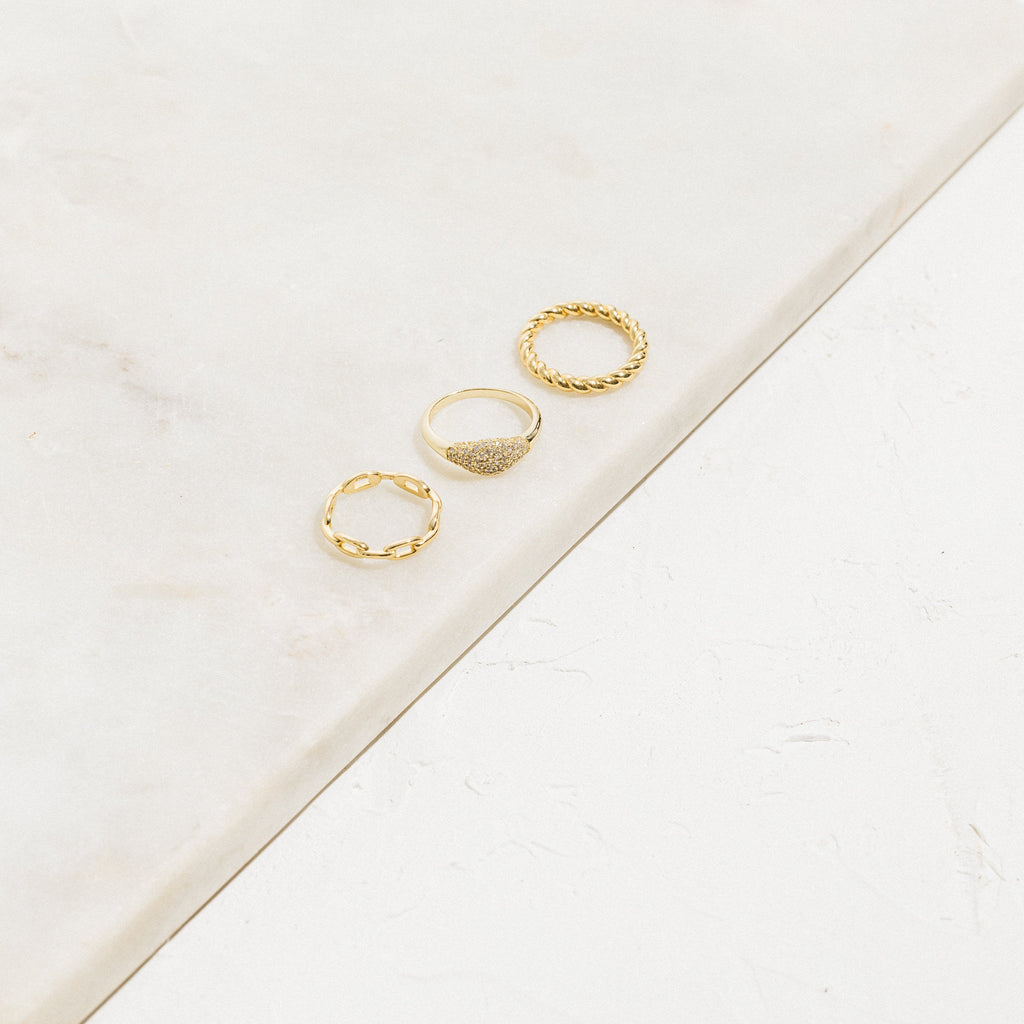 Ring with a studded surface