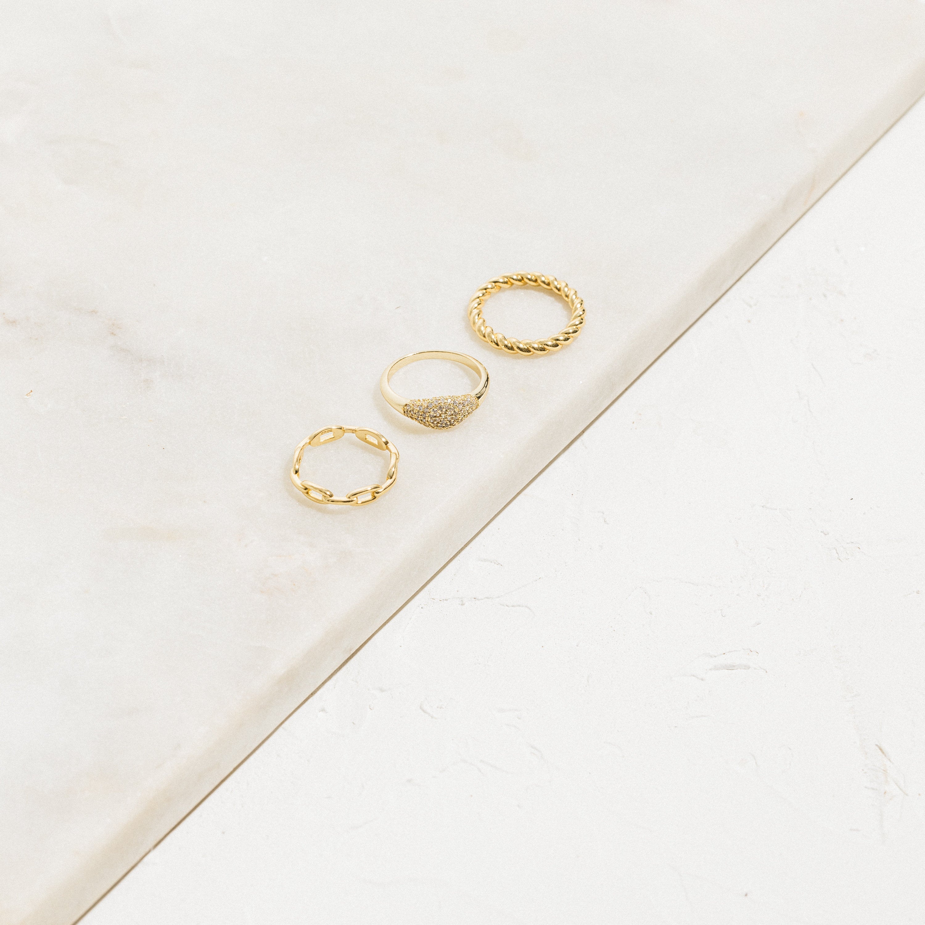 Ring with a studded surface