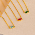 Subtle necklace with Aline's birthstone.