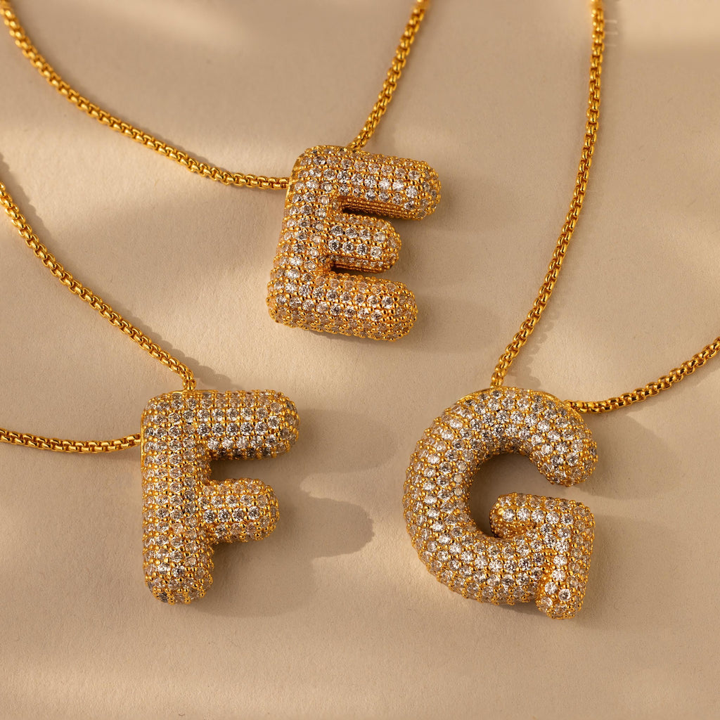 Juliet studded letter necklace