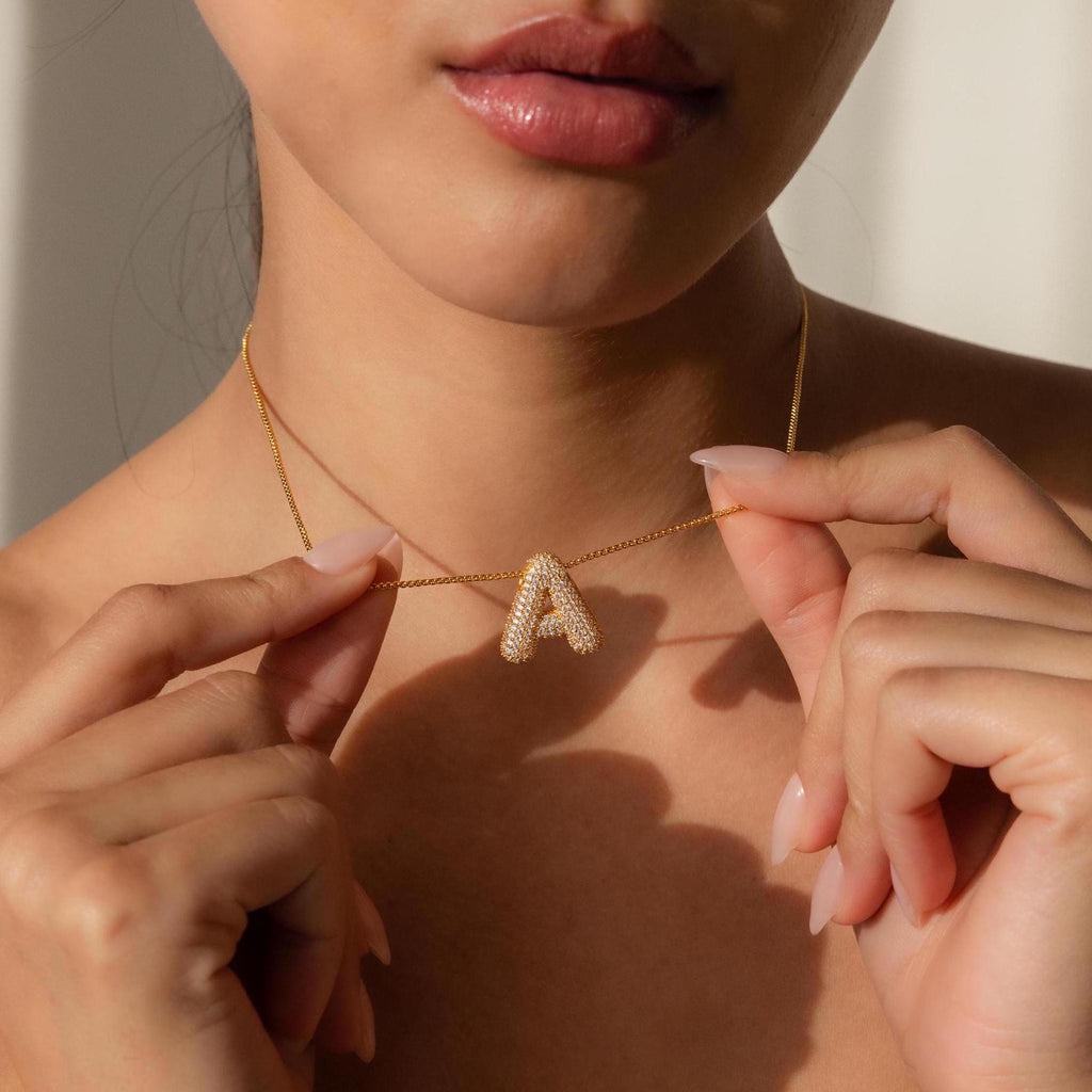 Juliet studded letter necklace