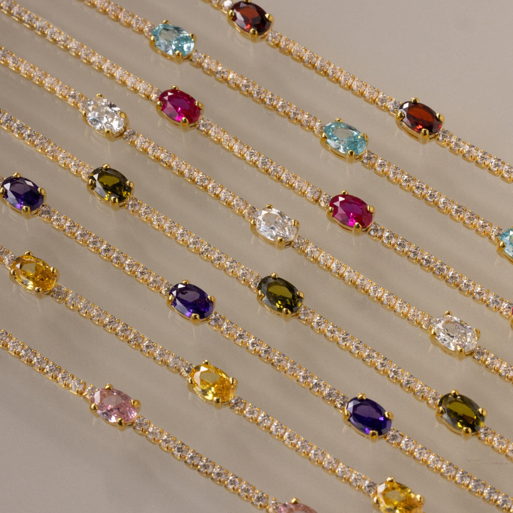Elo de Luz bracelet, brilliant gemstone of the month