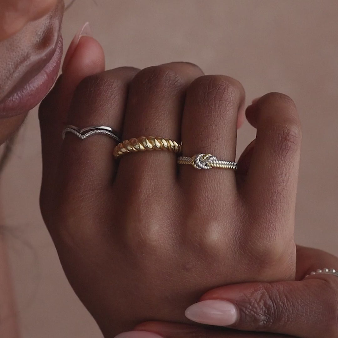 Harmony Dual Ring in Gold and Silver